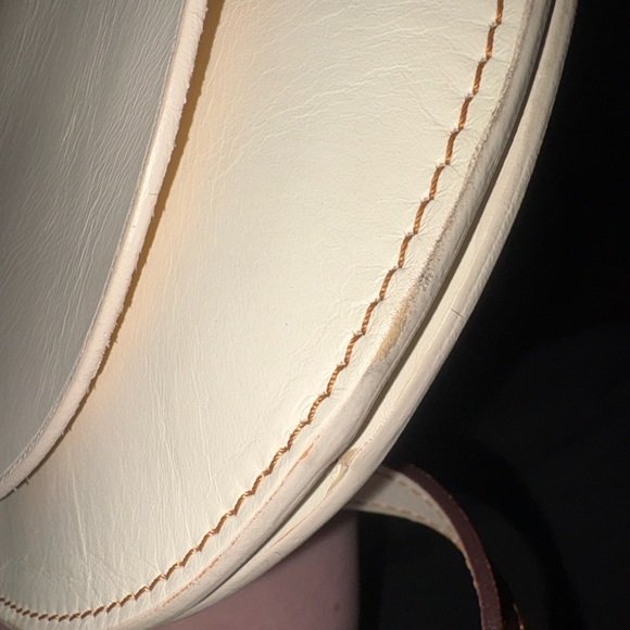 Dooney And Bourke Alto Cream Leather Saddle Crossbody Bag
